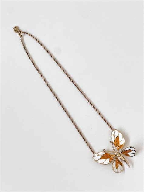 christian Dior butterfly necklace